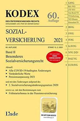 KODEX Sozialversicherung 2021, Band II (Kodex des Österreichischen Rechts)