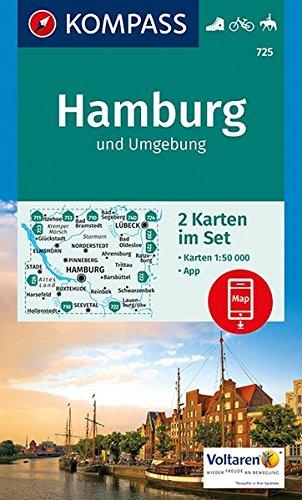 Hamburg und Umgebung: 2 Wanderkarten 1:50000 im Set inklusive Karte zur offline Verwendung in der KOMPASS-App. Fahrradfahren. Reiten. (KOMPASS-Wanderkarten)