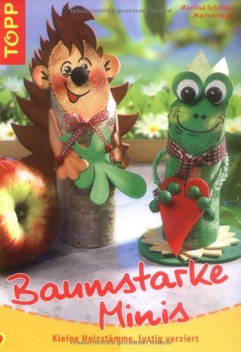 Baumstarke Minis: Kleine Holzstämme lustig verziert