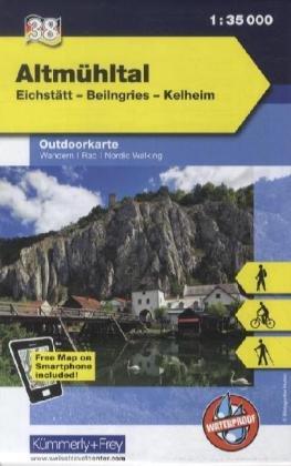 Deutschland Outdoorkarte 38 Altmühltal 1 : 35.000: Eichstätt-Beilngries-Kelheim. Wanderwege, Radwanderwege, Nordic Walking