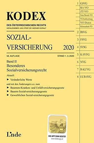 KODEX Sozialversicherung 2020, Band II (Kodex des Österreichischen Rechts)