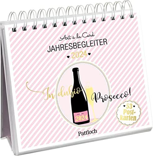 In dubio Prosecco 2024: Wochenkalender zum Aufstellen, Tischkalender mit Spiralbindung und 53 Postkarten zum Heraustrennen