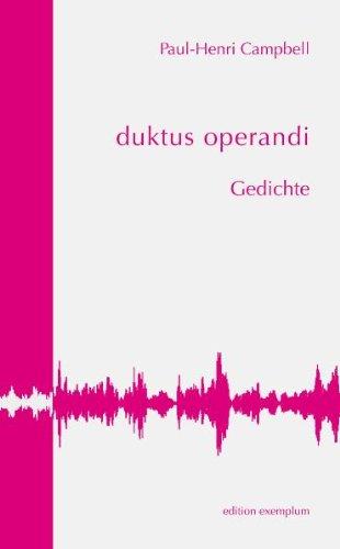 duktus operandi: Gedichte