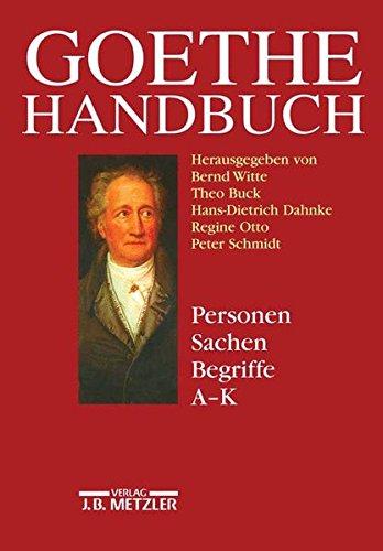 Goethe-Handbuch, 4 Bde. in 5 Tl.-Bdn. u. Register, Bd.4/1, Personen, Sachen, Begriffe, A-K