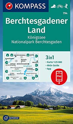 KOMPASS Wanderkarte Berchtesgadener Land, Königssee, Nationalpark Berchtesgaden: 3in1 Wanderkarte 1:25000 mit Aktiv Guide inklusive Karte zur offline ... Skitouren. (KOMPASS-Wanderkarten, Band 794)