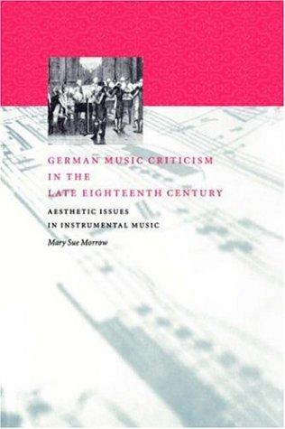 German Music Criticism in Late 18C: Aesthetic Issues in Instrumental Music