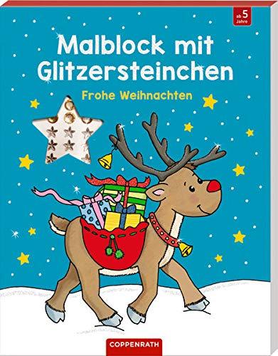 Malblock mit Glitzersteinchen: Frohe Weihnachten