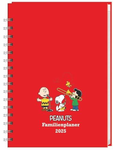 Peanuts Familienplaner-Buch A5 2025: Familienkalender mit 5 Spalten. Liebevoll illustrierter Buch-Kalender mit Einstecktasche und Schulferien. Terminplaner mit 160 Seiten. (Peanuts Kalender Heye)