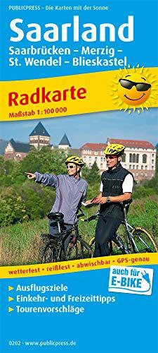 Saarland: Radkarte mit Ausflugszielen, Einkehr- & Freizeittipps, wetterfest, reissfest, abwischbar, GPS-genau. 1:100000 (Radkarte / RK)