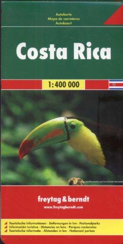 Freytag Berndt Autokarten, Costa Rica - Maßstab 1:400 000: Touristische Informationen. Entfernungen in km. Nationalparks