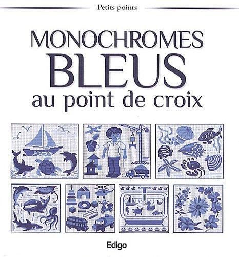 Monochromes bleus au point de croix