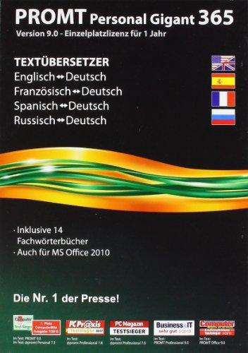 PROMT Personal 365 Gigant: Englisch-Deutsch/ Deutsch-Englisch,  Französisch-Deutsch/ Deutsch-Französisch, Spanisch-Deutsch/ Deutsch-Spanisch, Russisch-Deutsch/ Deutsch-Russisch