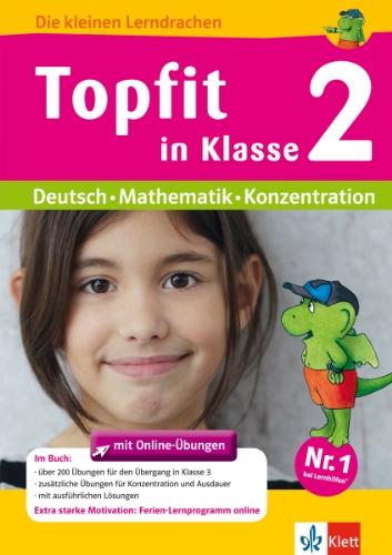 Topfit in Klasse 2: Übungsbuch für Deutsch, Mathematik und Konzentration mit Online-Übungen