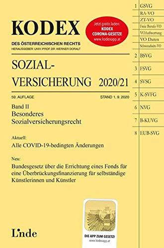 KODEX Sozialversicherung 2020/21, Band II (Kodex des Österreichischen Rechts)