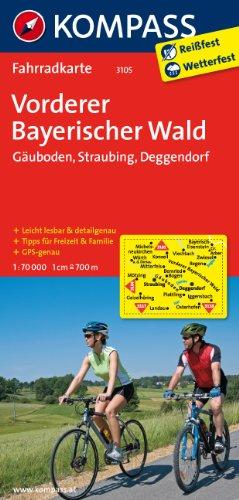 Vorderer Bayerischer Wald - Gäuboden - Straubing - Deggendorf: Fahrradkarte. GPS-genau. 1:70000