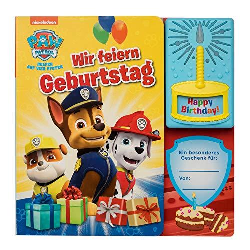 PAW Patrol - Wir feiern Geburtstag - Interaktives Geburtstags-Soundbuch mit 1 Melodie und leuchtender Kerze - Pappbilderbuch für Kinder ab 12 Monaten