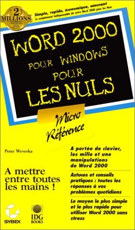 Word 2000 micro-référence pour les nuls