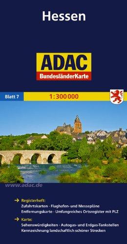 ADAC Bundesländerkarte Hessen 1:300.000