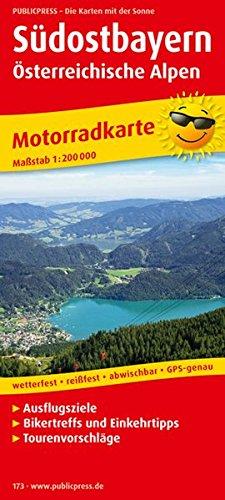 Südostbayern - Österreichische Alpen: Motorradkarte mit Tourenvorschlägen, Ausflugszielen, Einkehr- & Freizeittipps, reissfest, wetterfest, abwischbar, GPS-genau. 1:200000