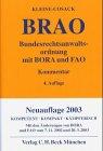 Bundesrechtsanwaltsordnung: mit Berufs- und Fachanwaltsordnung, Rechtsstand: 20020601