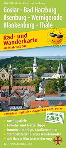 Goslar - Bad Harzburg - Ilsenburg - Wernigerode, Blankenburg - Thale: Rad- und Wanderkarte mit Harzer Klosterwanderweg, Ausflugszielen, Einkehr- & 1:50000 (Rad- und Wanderkarte/RuWK)