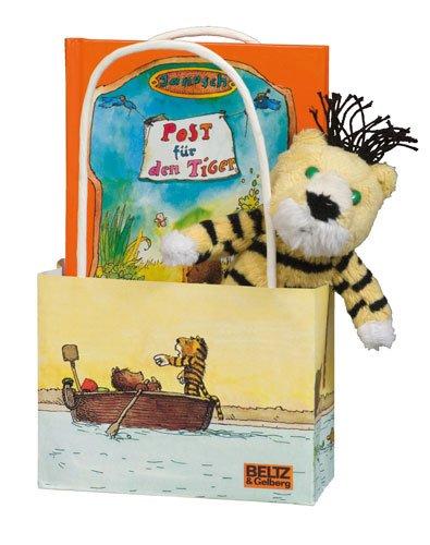 Janosch-Freundschaftstüte Tiger. Bilderbuch »Post für den Tiger« mit Plüsch-Tiger (12 cm) und Geschenktasche