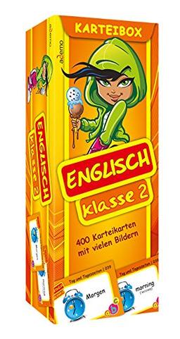 Karteibox Englisch Klasse 2: mit farbigen Karteikarten