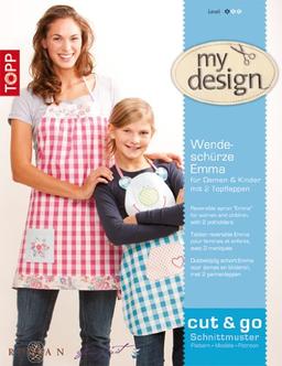 my design Wendeschürze Emma: für Damen und Kinder mit 2 Topflappen