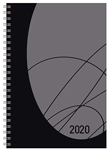 Buchkalender Wochentimer Flexi Colourlux schwarz 2020: Terminplaner mit Spiralbindung. Din A5 Terminkalender 1 Woche 2 Seiten. Extra Platz für Notizen.