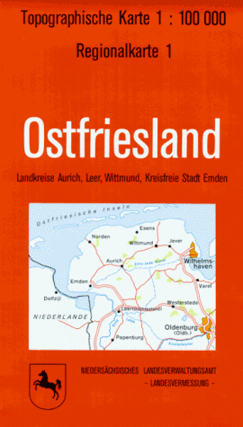 Topographische Sonderkarten Niedersachsen. Sonderblattschnitte auf der Grundlage der amtlichen topographischen Karten, meistens grösseres ... 1:100000 (CR) / Ostfriesland (N)