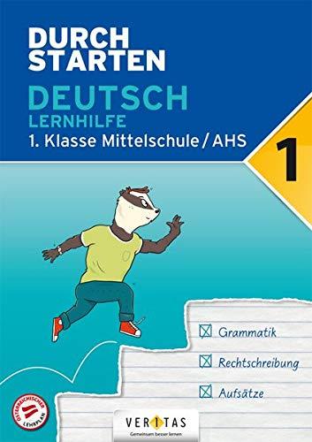 Durchstarten - Deutsch AHS: 1. Klasse - Lernhilfe: Übungsbuch mit Lösungen