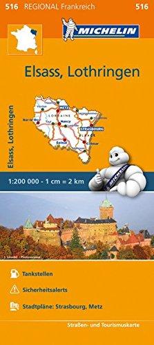 Michelin Elsass Lothring: Straßen- und Tourismuskarte 1:200.000 (MICHELIN Regionalkarten)