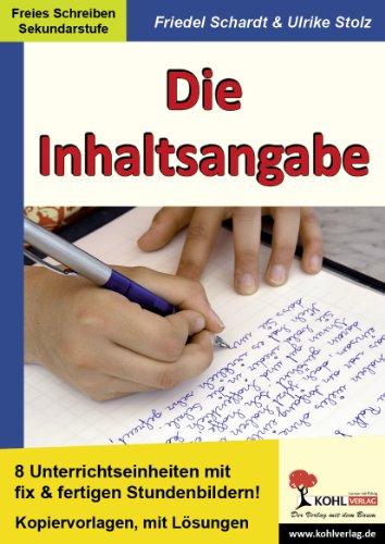 Die Inhaltsangabe: 8 Unterrichtseinheiten mit fix & und fertigen Stundenbildern.Freies Schreiben Sekundarstufe