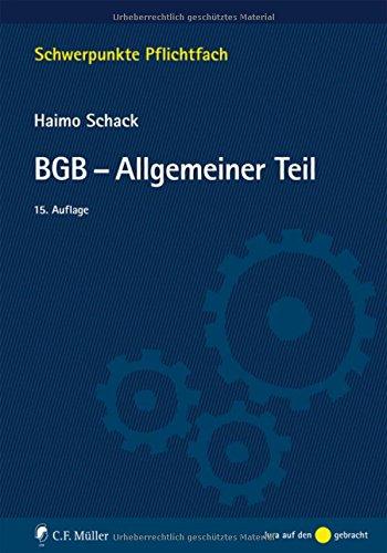 BGB-Allgemeiner Teil (Schwerpunkte Pflichtfach)