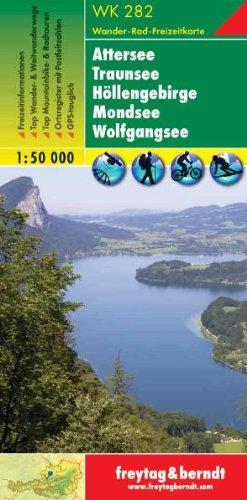 Freytag Berndt Wanderkarten, WK 282, Attersee - Traunsee - Höllengebirge - Mondsee - Wolfgangsee, GPS, UTM - Maßstab 1:50 000