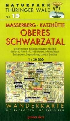 Wanderkarte "Großbreitenbach, Neustadt/Rstg und Masserberg": mit Altenfeld, Schnett, Katzhütte, Scheibe-Alsbach. Mit Skiloipen und Radrouten. 1:30.000