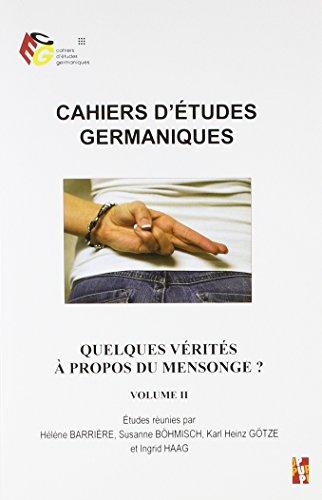 Cahiers d'études germaniques, n° 68. Quelques vérités à propos du mensonge ? (2)