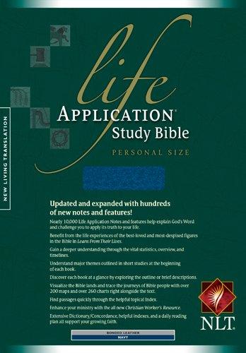 Life Application Study Bible: New Living Translation, Navy Bonded Leather, Personal Size