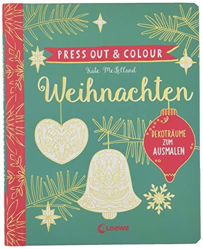 Press Out & Colour - Weihnachten: Dekoträume zum Ausmalen