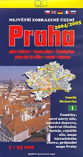 Praha 2004/2005 největší zobrazené území: plán města 1:25 000 (2004)