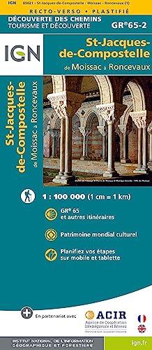 Saint Jacques Jakobsweg GR65-2 Moissac - Roncevaux - Touristische Karte 1:100.000