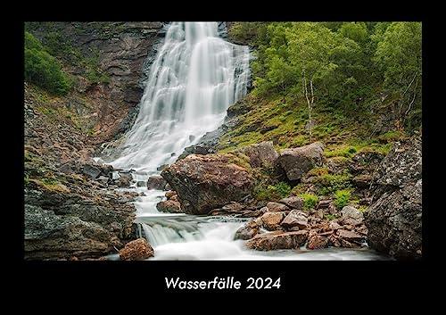 Wasserfälle 2024 Fotokalender DIN A3: Monatskalender mit Bild-Motiven aus Fauna und Flora, Natur, Blumen und Pflanzen