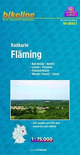 Bikeline Radkarte Fläming. Bad Belzig - Beelitz - Lehnin - Potsdam - Treuenbrietzen - Werder (Havel) - Ziesar, 1:75.000, mit UTM-Netz, wasserfest und reißfest