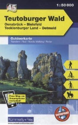 Deutschland Outdoorkarte 45 Teutoburger Wald 1 : 50.000: Wanderwege, Radwanderwege, Nordic Walking, Skilanglauf