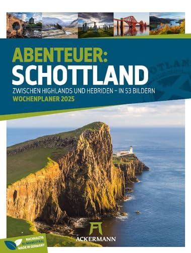 Schottland - Wochenplaner Kalender 2025, Wandkalender im Hochformat (25x33 cm) - Wochenkalender mit Rätseln und Sudokus auf der Rückseite