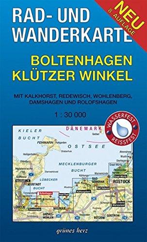 Rad- und Wanderkarte Boltenhagen, Klützer Winkel: Mit Kalkhorst, Redewisch, Wohlenberg, Damshagen, Rolofshagen. Maßstab 1:30.000. Wasser- und reißfest.