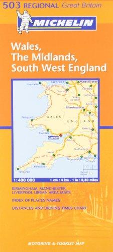 Wales, West Country, Midlands (Michelin Regional Maps)