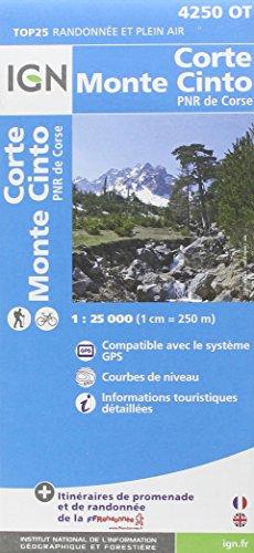 Korsika Corte - Monte Cinto - Parque National de la Corse 1 : 25 000: Carte de Randonnée (Ign Map)