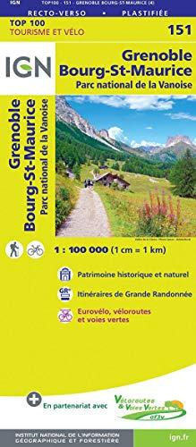 Grenoble Bourg-Saint-Maurice 1:100 000: IGN Cartes Top 100 - Straßenkarte