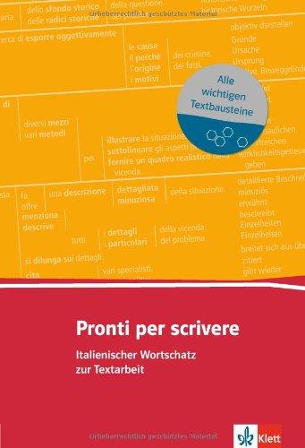 Pronti per scrivere (A2-B2): Lernwortschatz zur Textarbeit